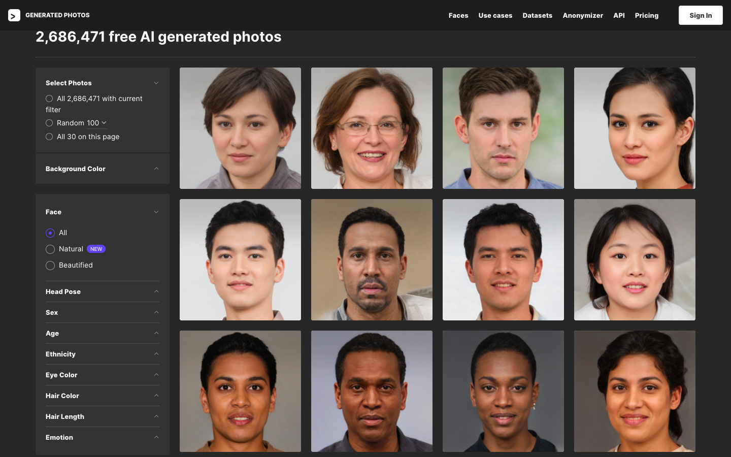 Using AI generated face photos for testimonials